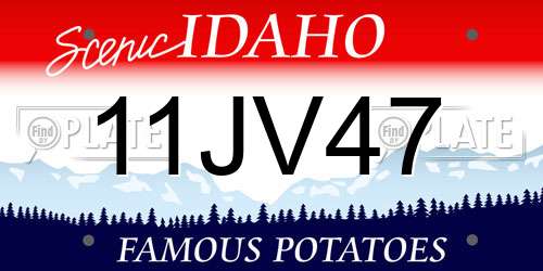 11JV47 Idaho License Plate