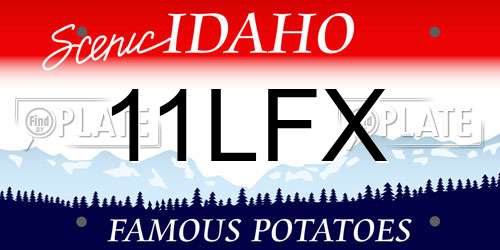 11LFX Idaho License Plate