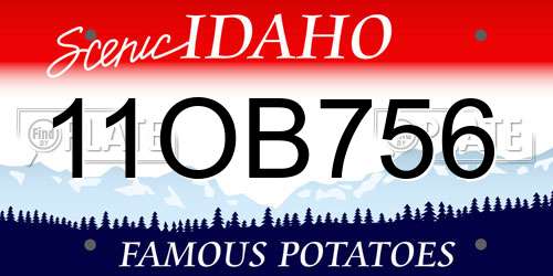 11OB756 Idaho License Plate