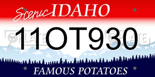 11OT930 Idaho License Plate