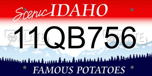 11QB756 Idaho License Plate