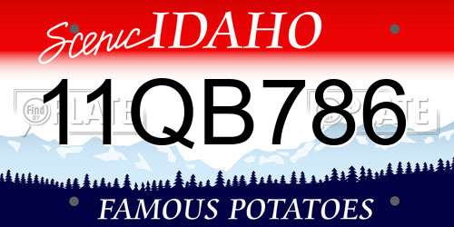 11QB786 Idaho License Plate