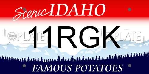 11RGK Idaho License Plate