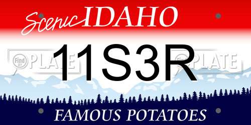 11S3R Idaho License Plate