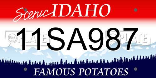 11SA987 Idaho License Plate
