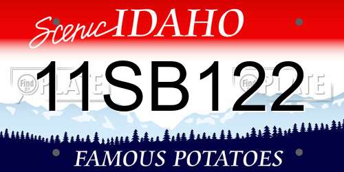 11SB122 Idaho License Plate