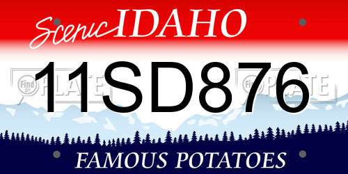 11SD876 Idaho License Plate
