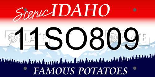 11SO809 Idaho License Plate