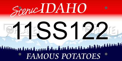 11SS122 Idaho License Plate