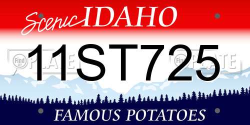 11ST725 Idaho License Plate