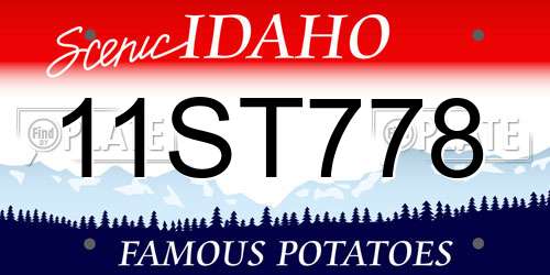 11ST778 Idaho License Plate