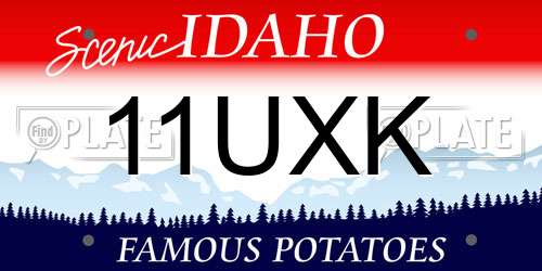 11UXK Idaho License Plate