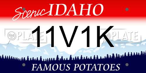 11V1K Idaho License Plate