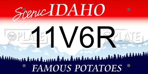 11V6R Idaho License Plate