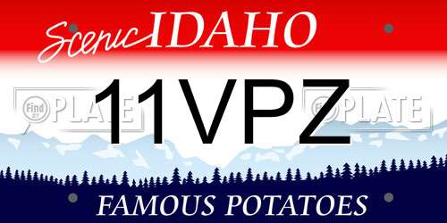 11VPZ Idaho License Plate
