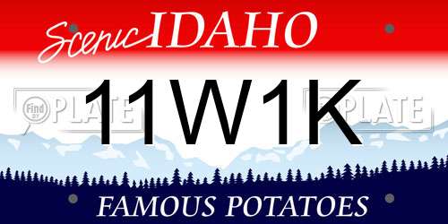 11W1K Idaho License Plate
