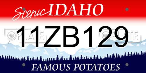 11ZB129 Idaho License Plate