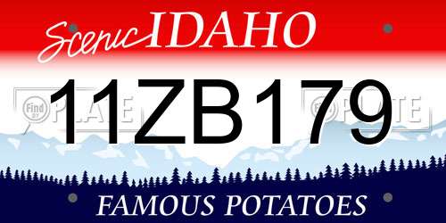 11ZB179 Idaho License Plate