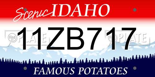 11ZB717 Idaho License Plate