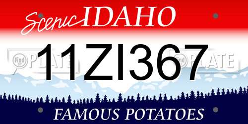 11ZI367 Idaho License Plate