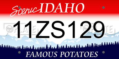 11ZS129 Idaho License Plate