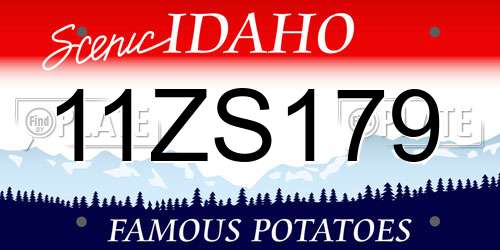 11ZS179 Idaho License Plate