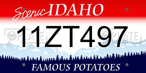 11ZT497 Idaho License Plate