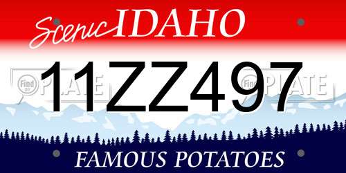 11ZZ497 Idaho License Plate