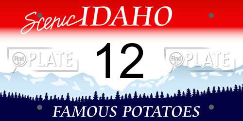 12 Idaho License Plate