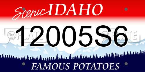 12005S6 Idaho License Plate