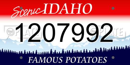 1207992 Idaho License Plate