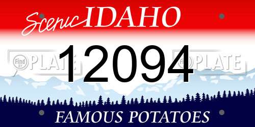 12094 Idaho License Plate