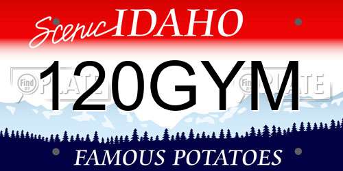 120GYM Idaho License Plate