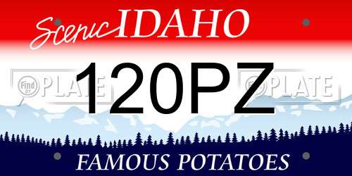 120PZ Idaho License Plate