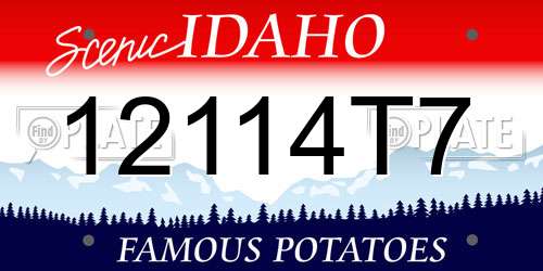 12114T7 Idaho License Plate