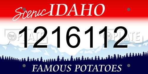 1216112 Idaho License Plate