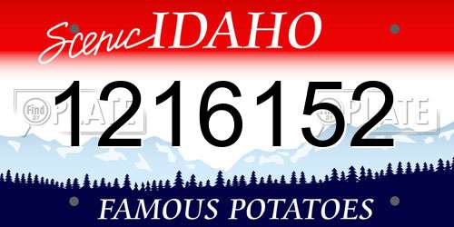 1216152 Idaho License Plate