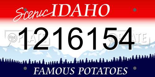 1216154 Idaho License Plate