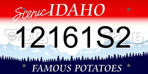 12161S2 Idaho License Plate