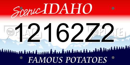 12162Z2 Idaho License Plate