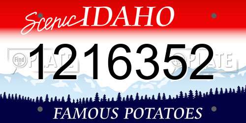 1216352 Idaho License Plate