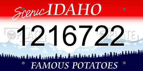 1216722 Idaho License Plate