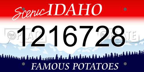 1216728 Idaho License Plate