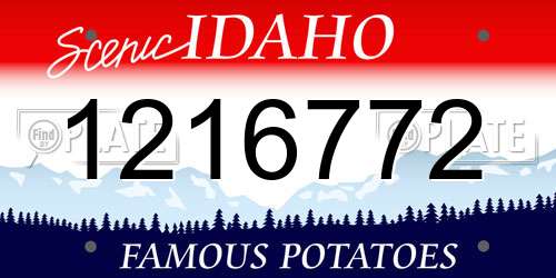 1216772 Idaho License Plate