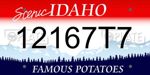 12167T7 Idaho License Plate