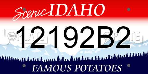 12192B2 Idaho License Plate