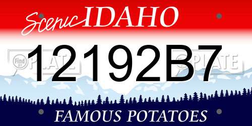 12192B7 Idaho License Plate