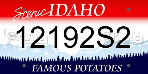 12192S2 Idaho License Plate