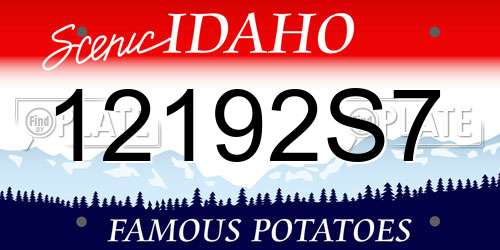 12192S7 Idaho License Plate
