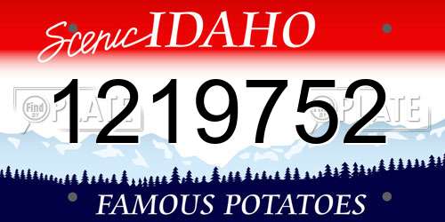 1219752 Idaho License Plate